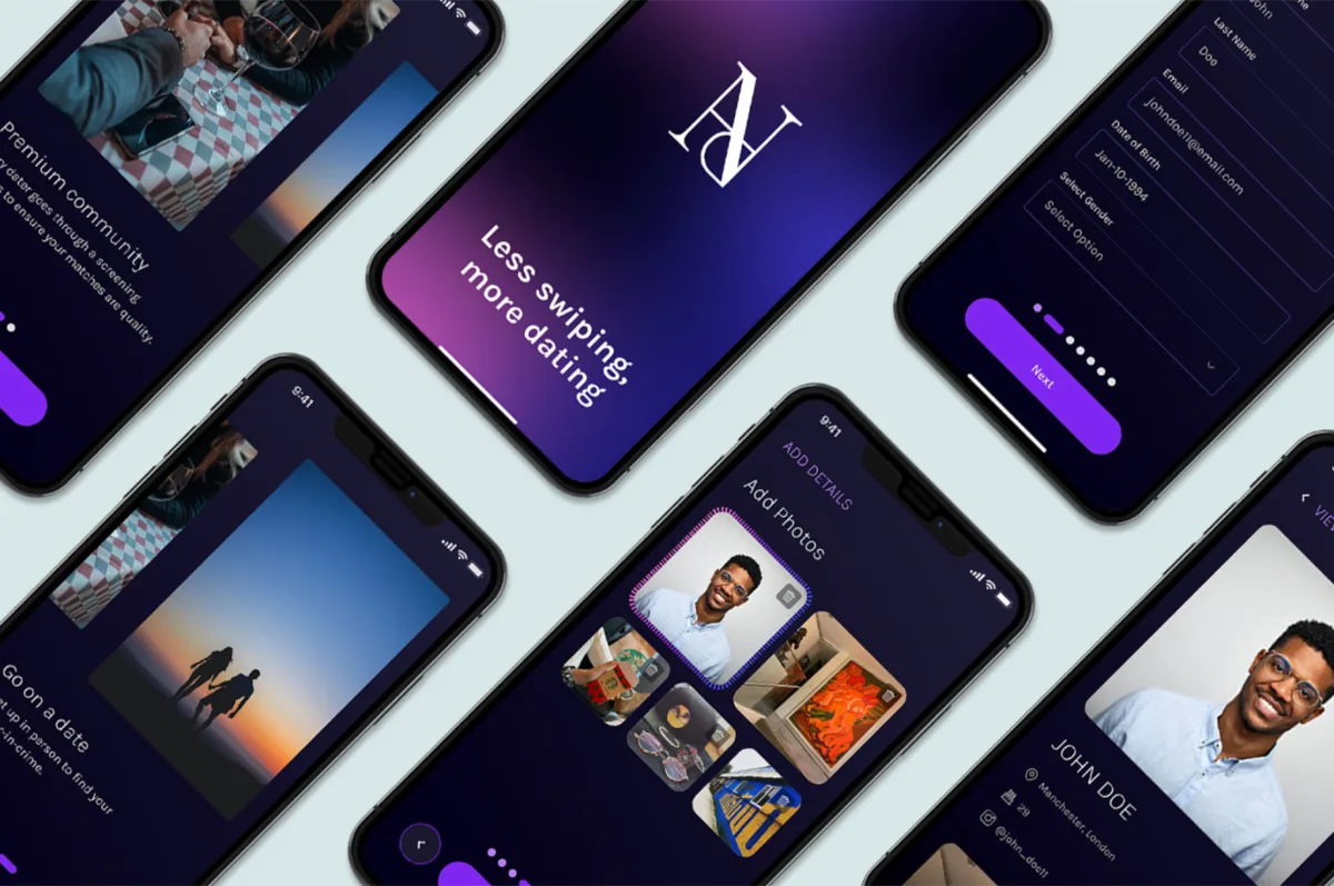 NADA App — Mobile app overview and onboarding screens