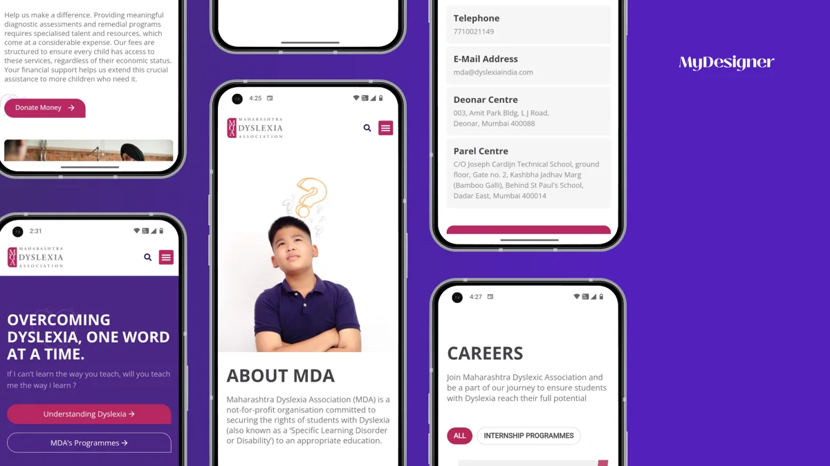 Maharashtra Dyslexia Association — Typography and accessibility system