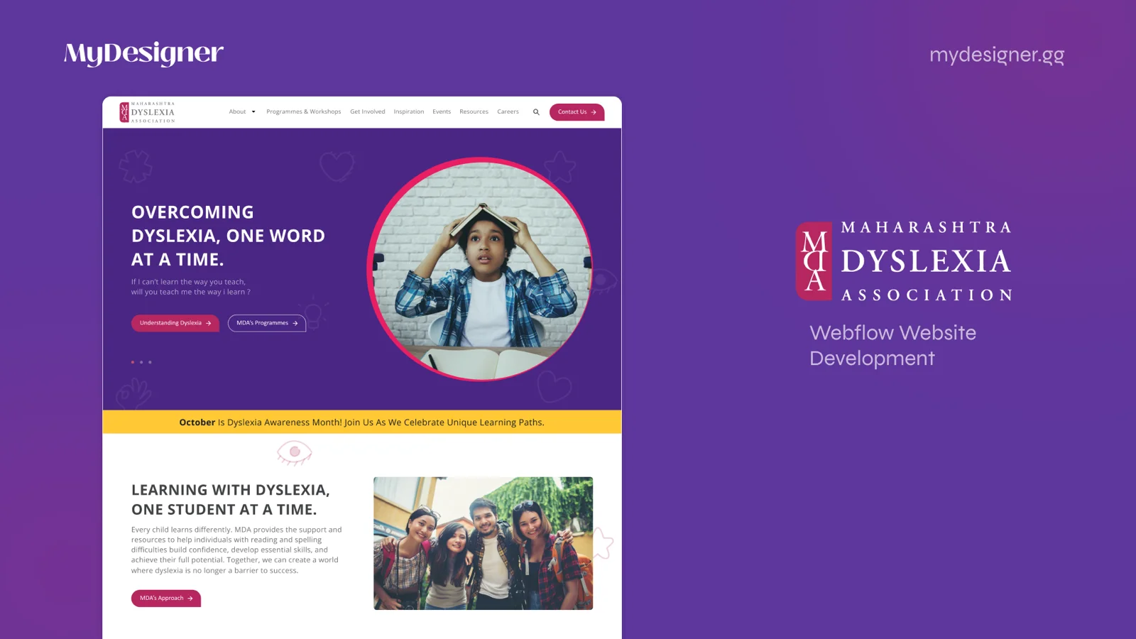 Maharashtra Dyslexia Association — Website Redesign Overview