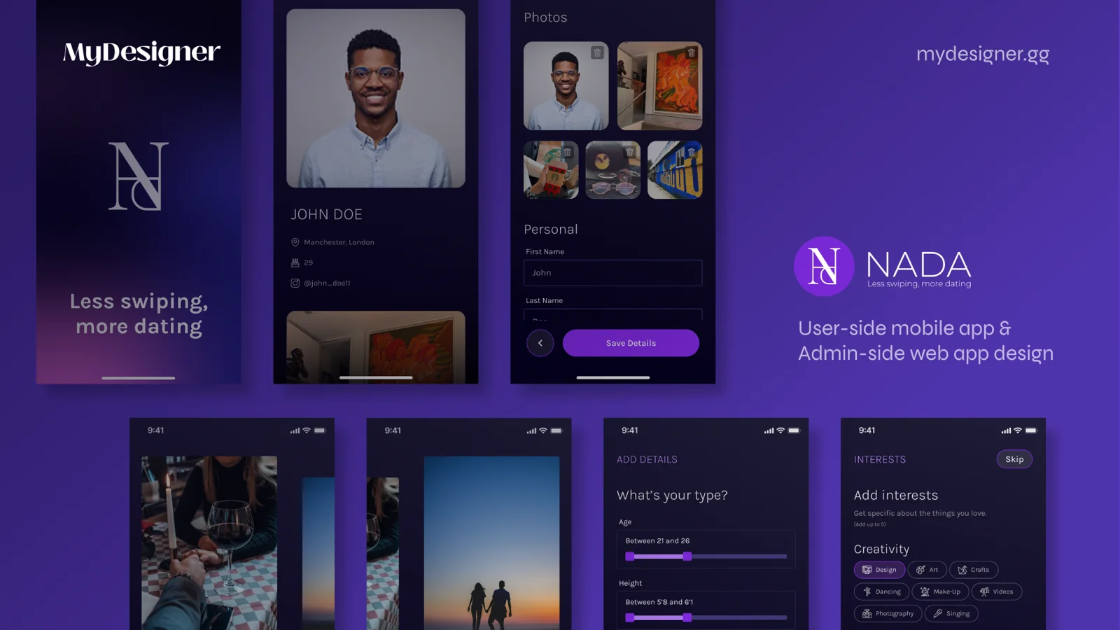 NADA App — Premium Dating Platform Design Overview