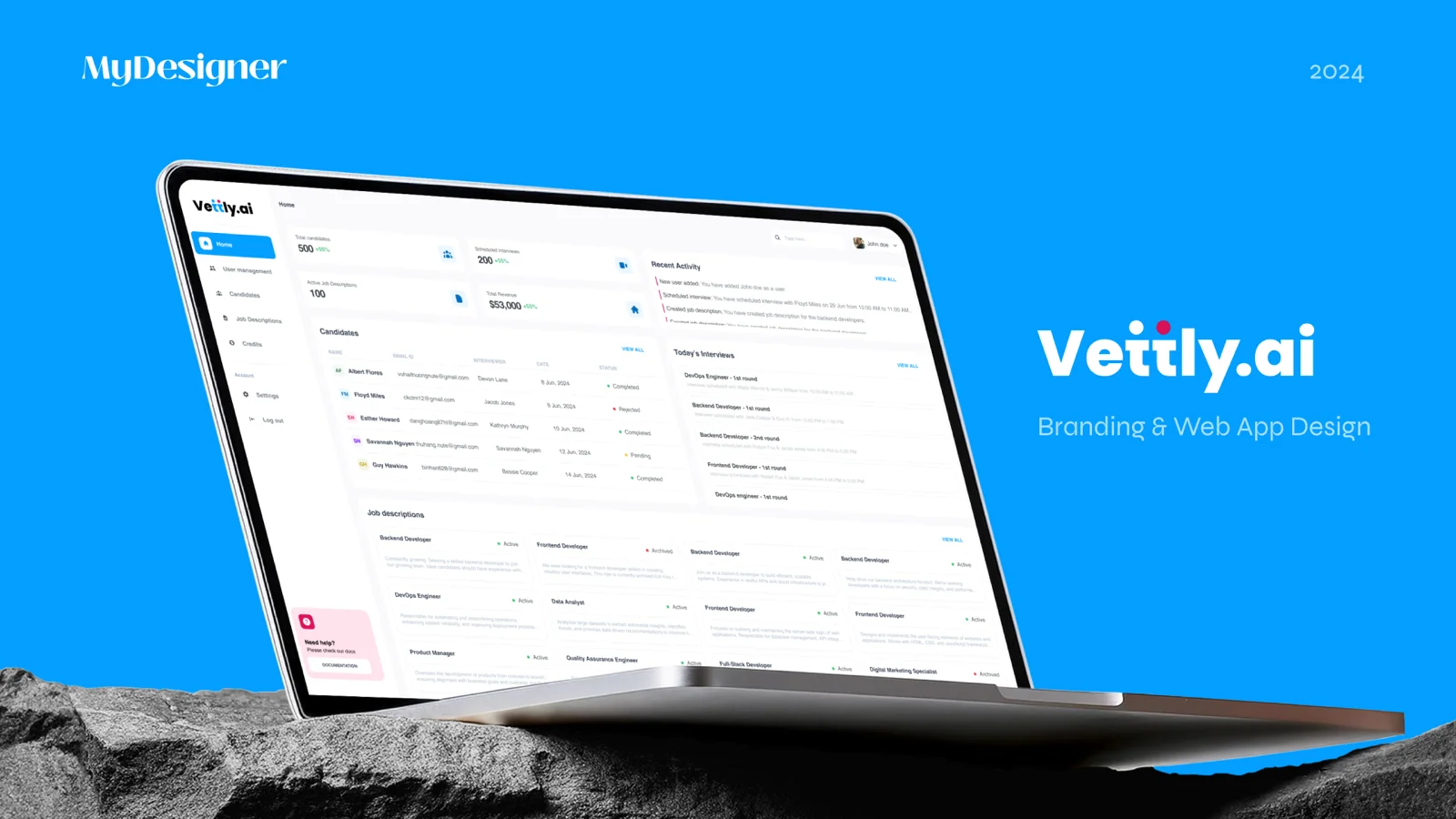 Vettly.ai — Brand Identity and Web App Overview