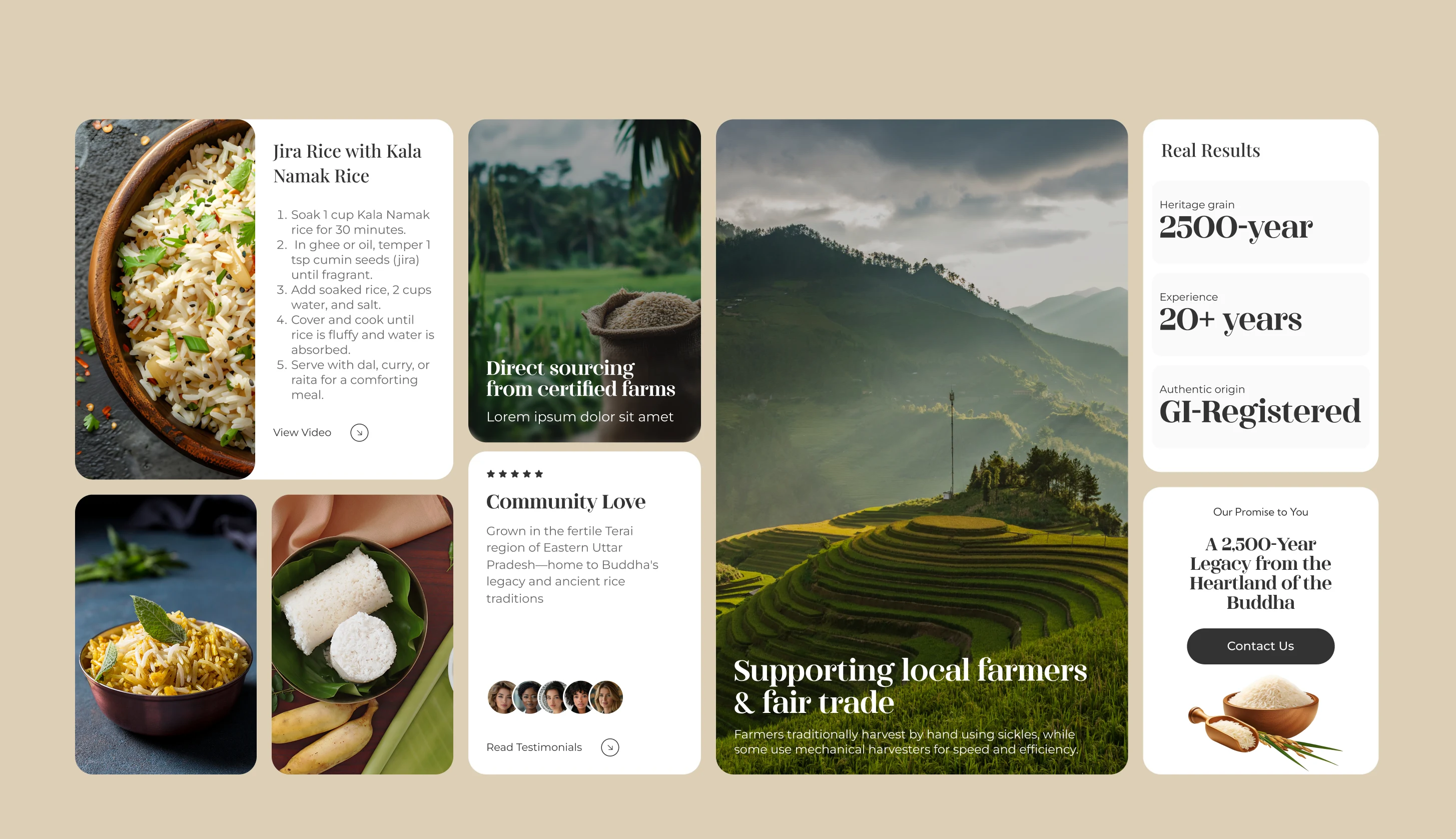 Kkhavo — Website screen modules and product sections