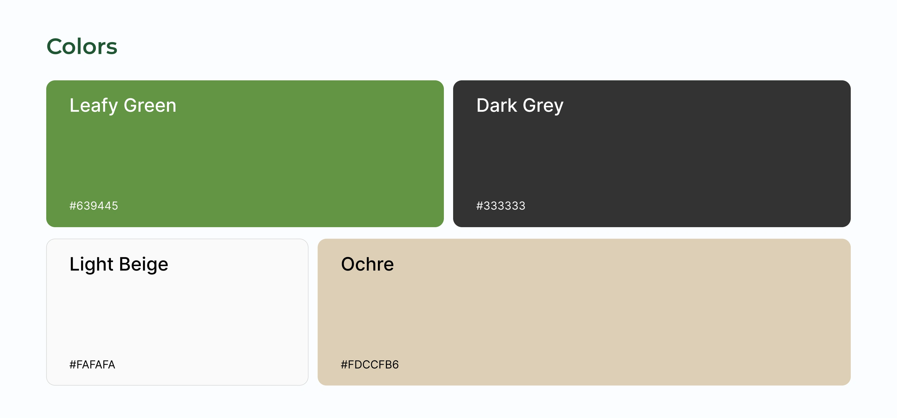 Kkhavo — Brand colour palette: Leafy Green, Ochre, Beige