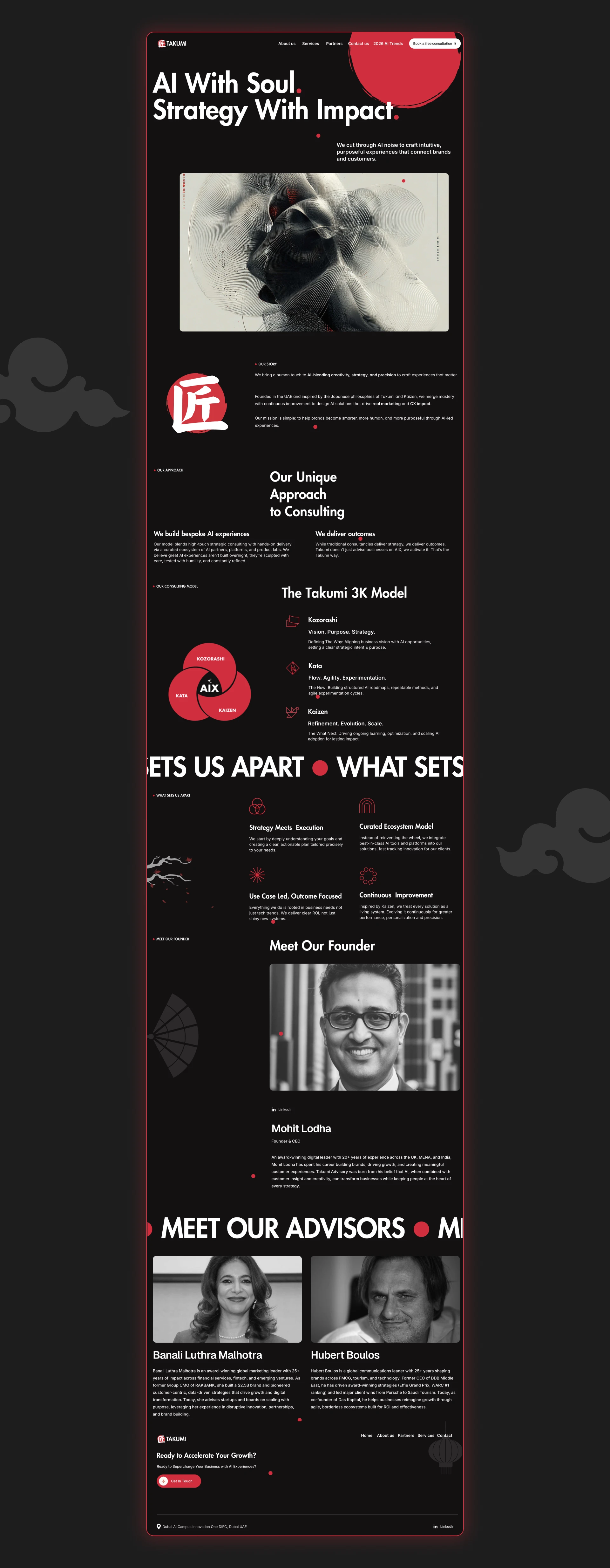 Takumi — Full website scroll